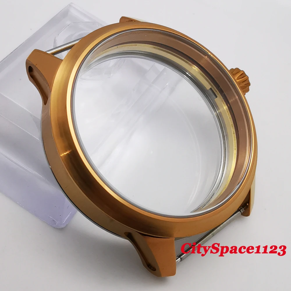 Часы стерильные Чехол 45 мм с латунным покрытием подходит для ETA 6497 6498 ST36 мужские