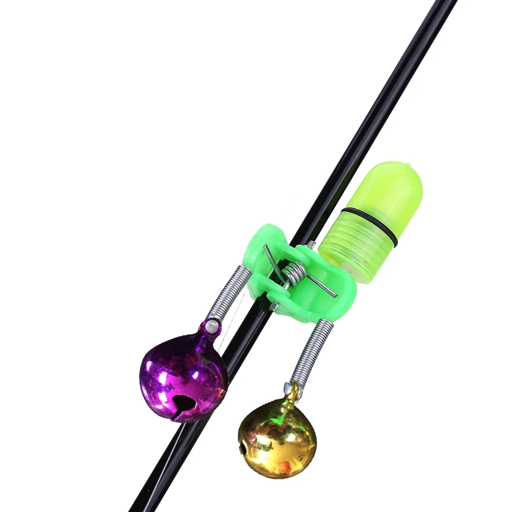 

Fishing Bite Alarms Fishing Rod Bell Rod Clamp Tip Clip Bells Ring Green ABS Fishing Accessory Outdoor Metal
