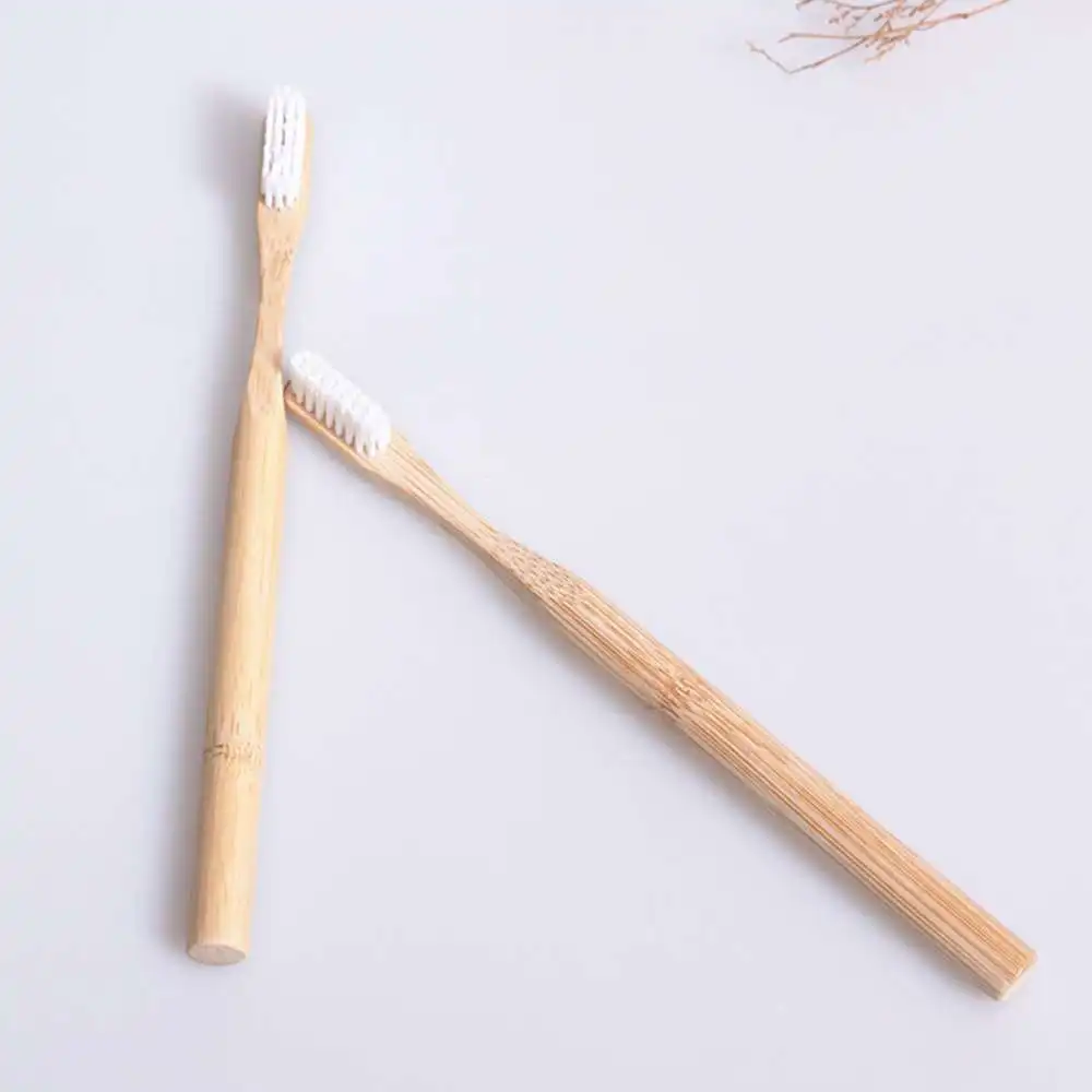 

10pcs Natural Bamboo Round Handle Toothbrush Oral Care Low Carbon Eco Bamboo Handle Brush
