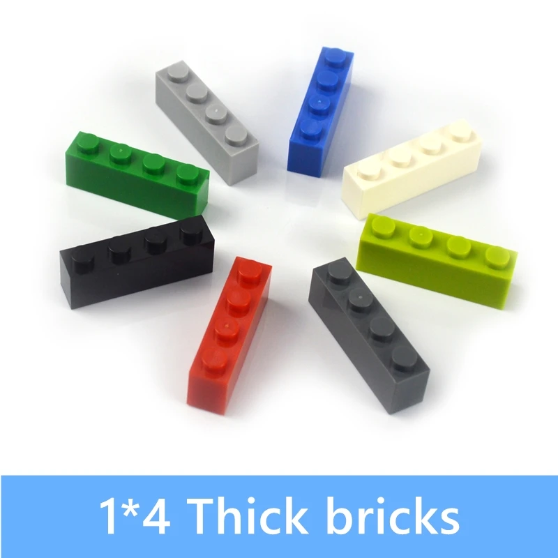 

80pcs 1*4 Dot Thick bricks multiple color Educational Creative DIY Bulk Set Building Blocks Compatible All Brands parts