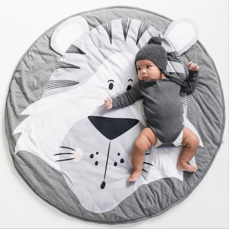 

Cartoon Animals Baby Play Mats Pad Toddler Kids Crawling Blanket Round Carpet Rug Toys Mat For Children Room Decor Nordic Photo