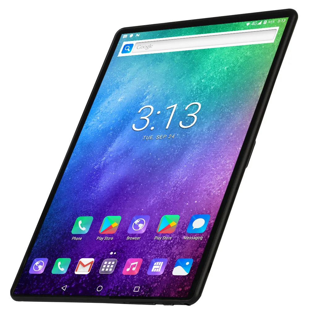 2.5D Закаленное стекло 10,1 дюймов планшетный ПК 3G/4G Телефонный звонок Android 9,0 десять ядер 8 ГБ/128 Гб Две sim-карты Wi-Fi Bluetooth gps Планшетный ПК