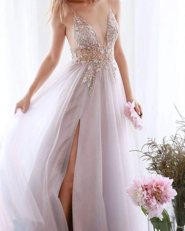 Женское длинное вечернее платье SSYFashion роскошное бальное трапеция из тюля с