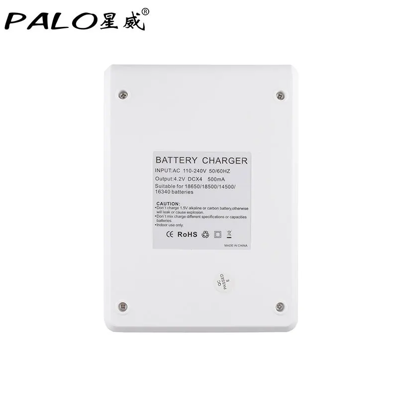 PALO Smart LED зарядное устройство для 14500 18650 26500 литиевая батарея 3 7 V 4 слота + rechargerbale