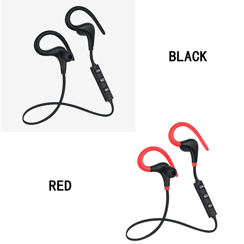Bluetooth наушники-вкладыши беспроводные наушники IPX5 водонепроницаемые наушники Спорт бас гарнитура с микрофоном для iPhon xiaomi phone - Цвет: Black and red