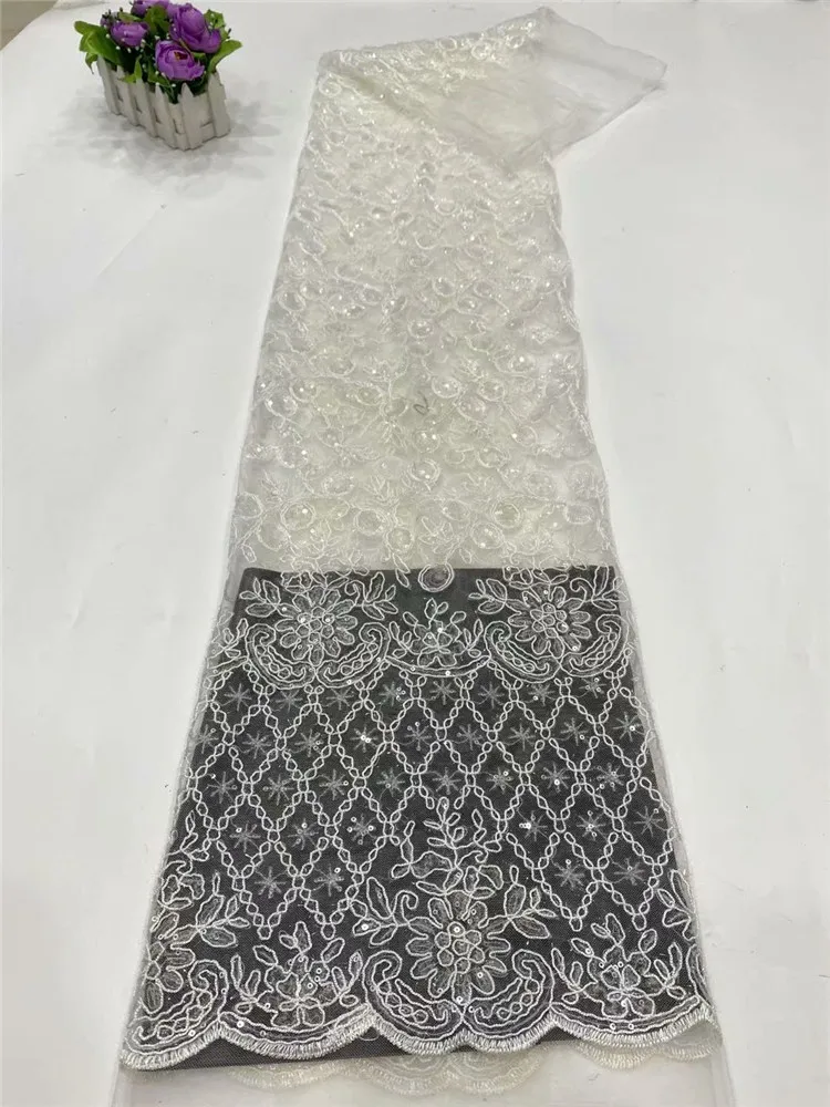 

Hot Sale African Lace Fabric High Quality Embroidery French Tulle Lace Fabric Nigerian Lace Fabric For Wedding Dress FD320