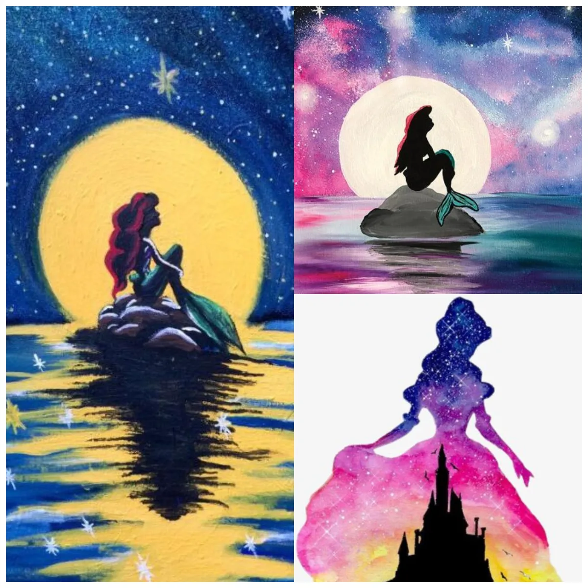 

5d Diy Diamond Painting Disney Mermaid Diamond Embroidery Full Cross Stitch Kits Mosaic Home Decor Art