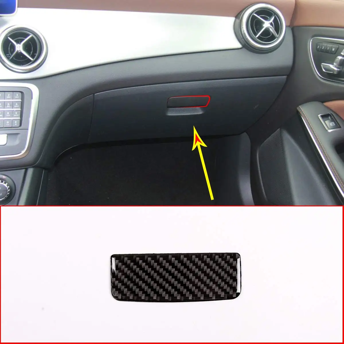 Мягкая коробка для хранения перчаток из углеродного волокна ручки наклейки Mercedes