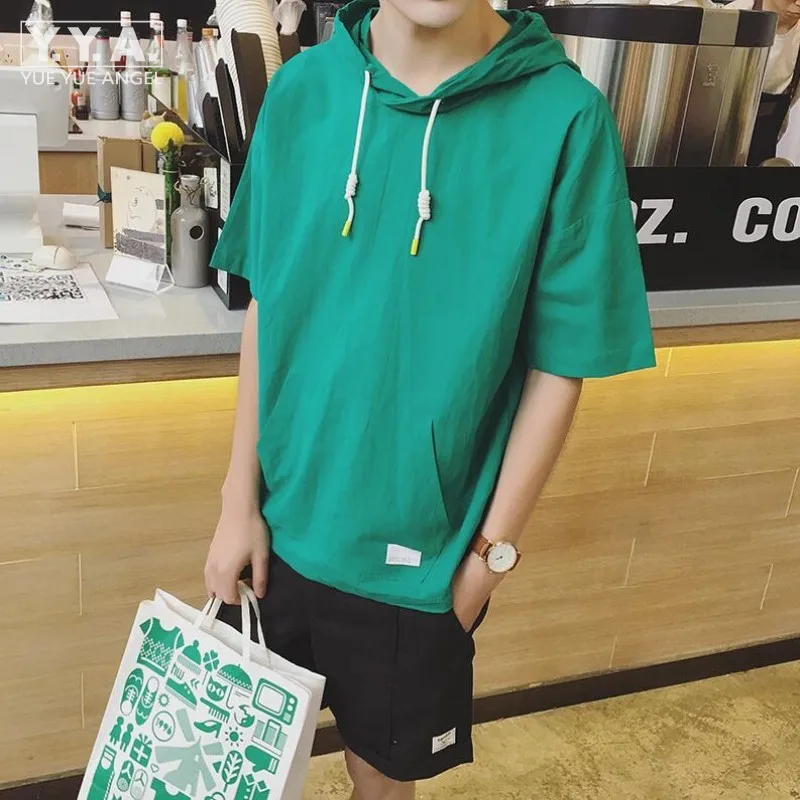 Мужские свободные льняные футболки с коротким рукавом Повседневный пуловер