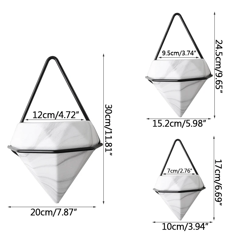 

Marble Pattern Wall Hanging Flower Pot Home Decoration Flower Arrangement Geometric Ceramic Planter Plants Succulent Flowerpots