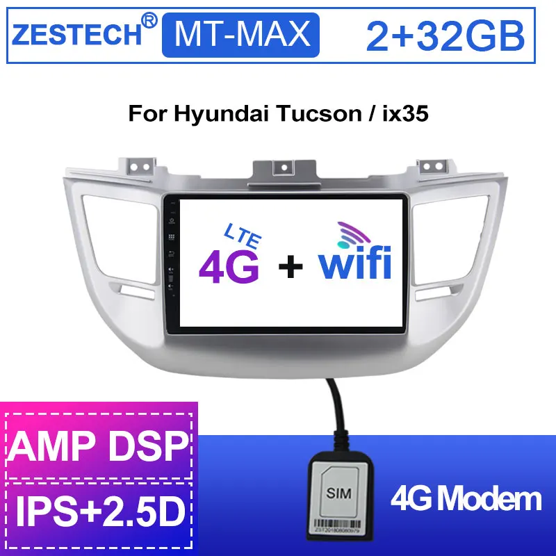 Автомобильный радиоприемник ZESTECH 4G LTE Android 1 din для Hyundai Tucson / ix 35 2016 2017 Авторадио DVD