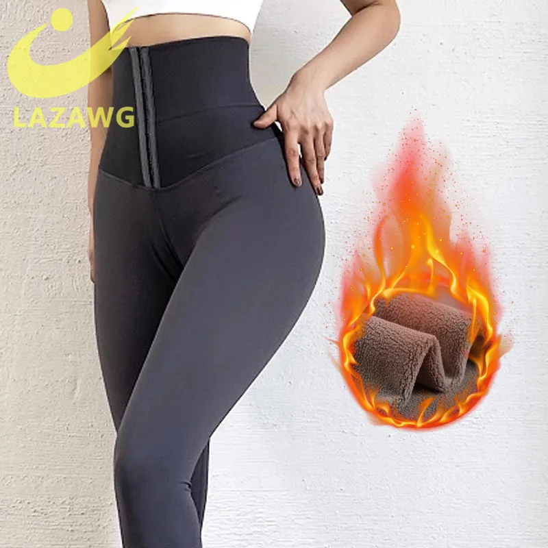 

LAZAWG Body Shapers Panties High Waist Tummy Control Leggings Hooks Seamless Shapewear Push Up Gym Women Slimming Pants Shaper