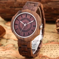 wooden watches for men walnut tree wooden red brown watch men luxury stylish wood timepieces quartz watches reloj de madera