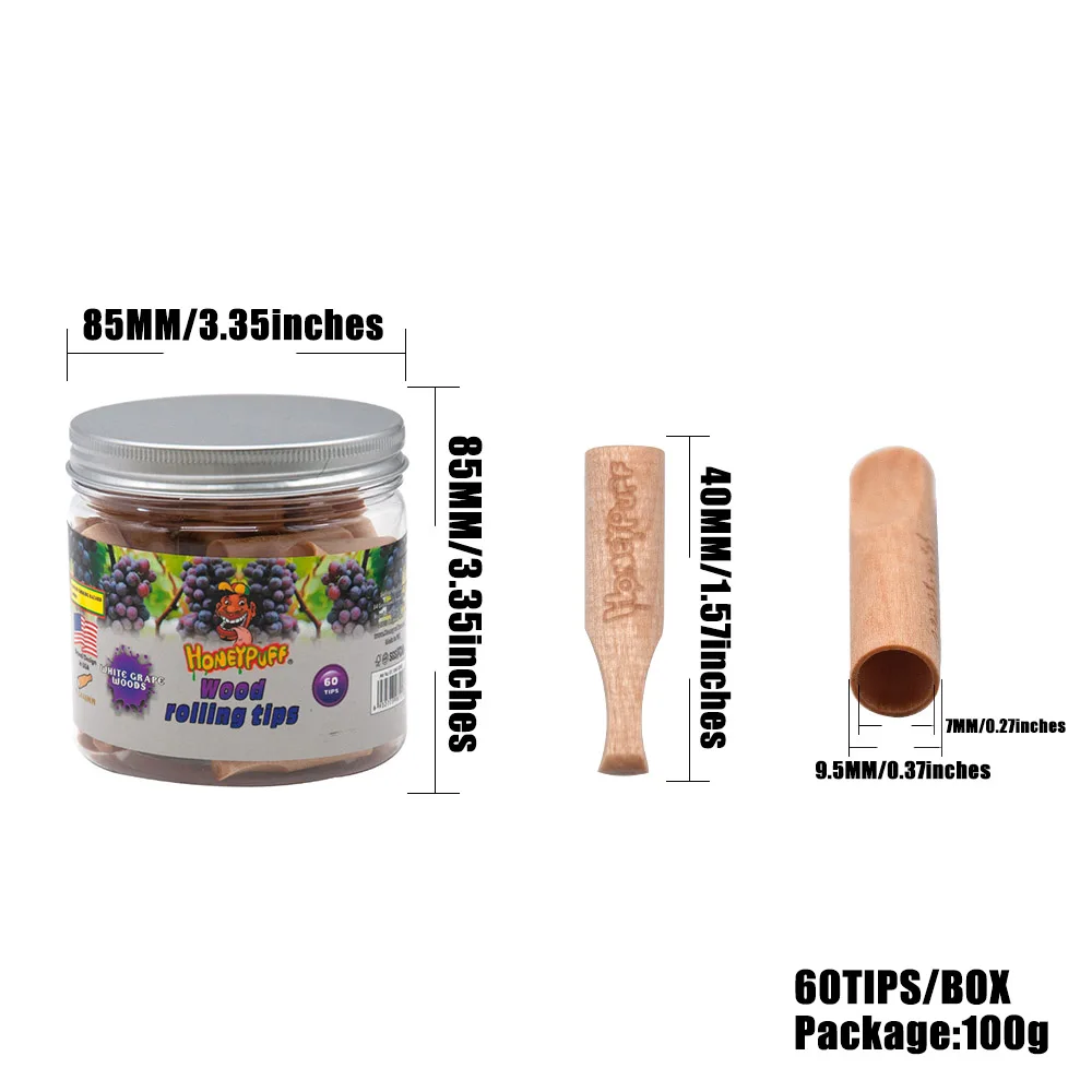 Прокатки деревянная игрушка фильтр наконечники с Уайт грейп вкус 40 мм для