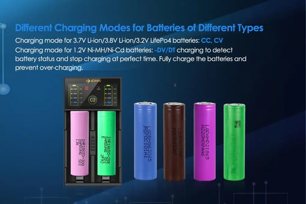 Elan Eizfan C2 Универсальное зарядное устройство 2 слота 5 в 1A usb led Интеллектуальный