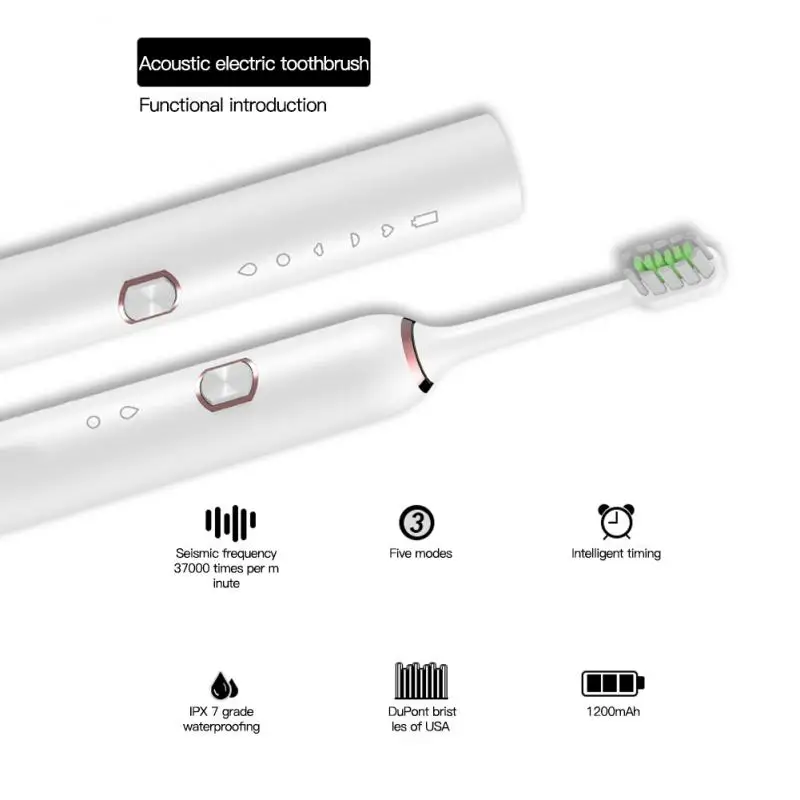 3 цвета электрическая зубная щетка Водонепроницаемая ультразвуковая