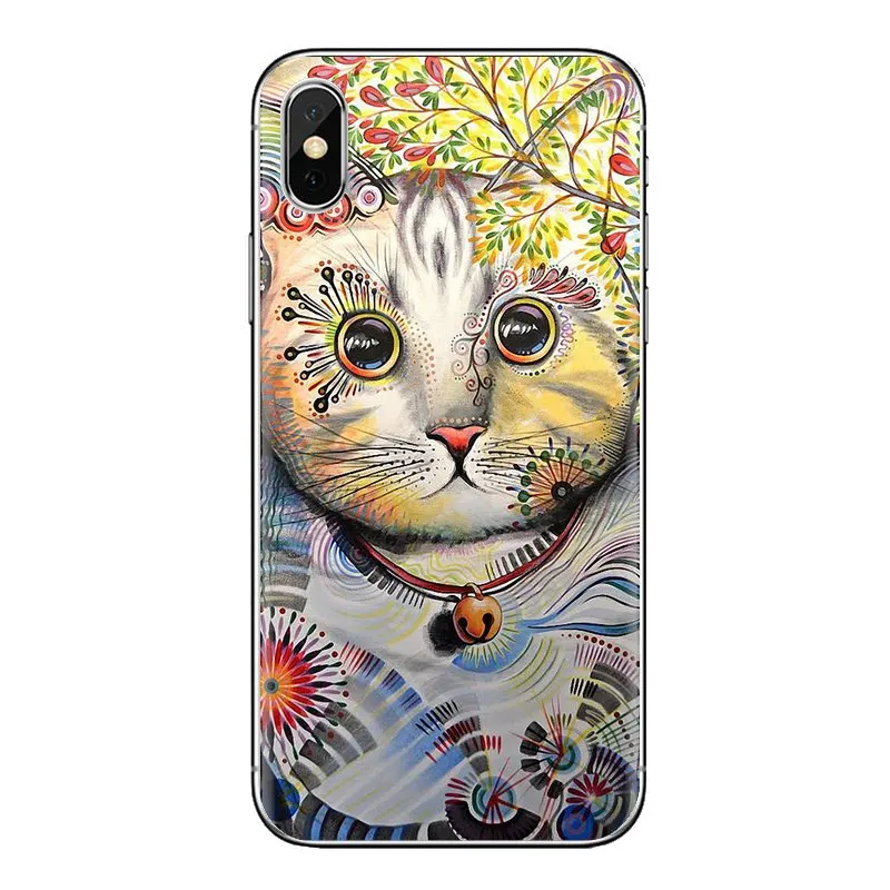 Мягкий чехол-коллаж с красочным рисунком кота для Xiao mi 6 A1 Max x 2 5X 6X Red Note 5 5A 4X 4A A4 4 3