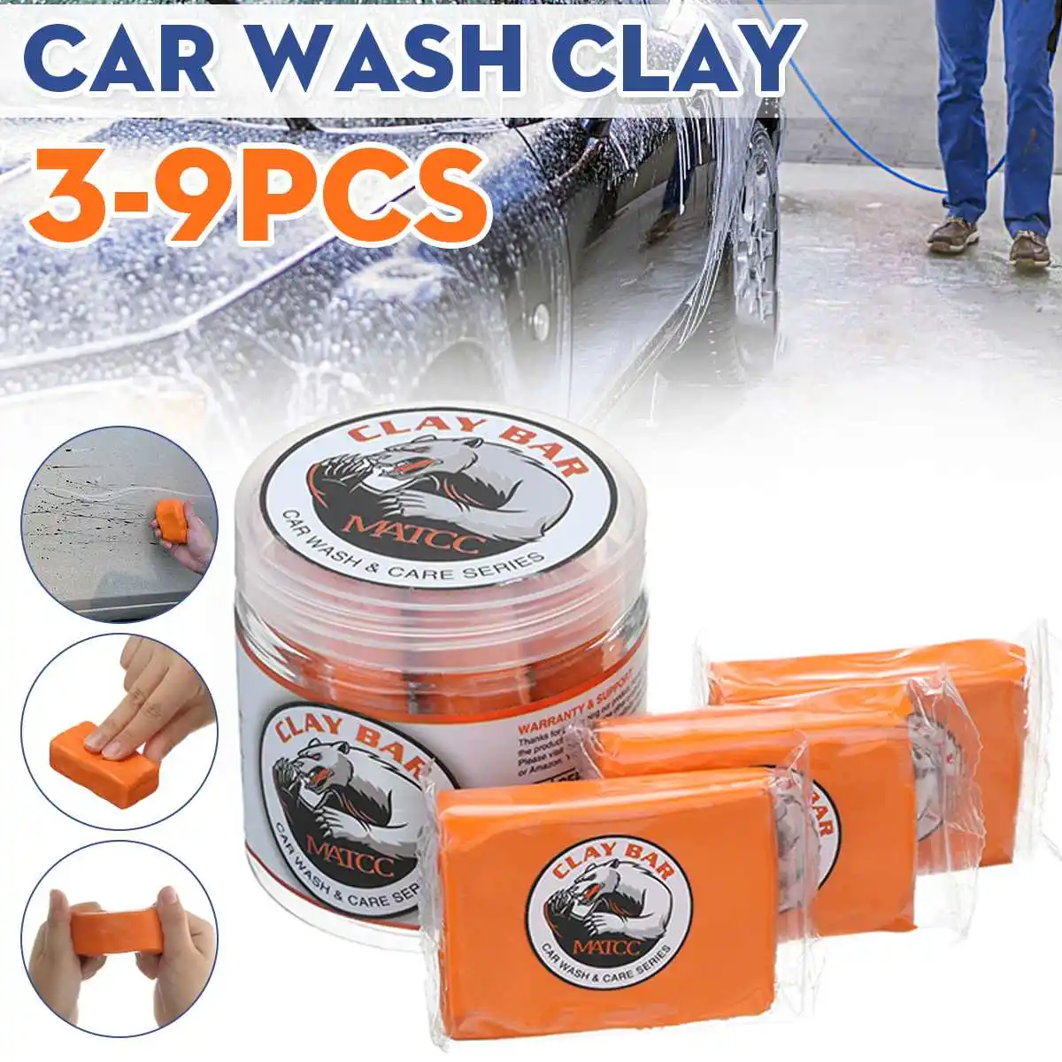 

9/6/3Pcs Car Wash Clay Bar Paint Detail Cleaning Magic Mud Packed in PVC Box Detailing Wash Cleaner Sludge Mud Remove Dropship