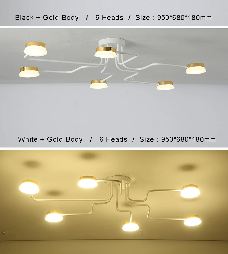 Chandelierrec чердак люстры черный/белый Железный корпус бар гостиная низкие потолки СВЕТОДИОДНЫЙ Потолок люстры светильники