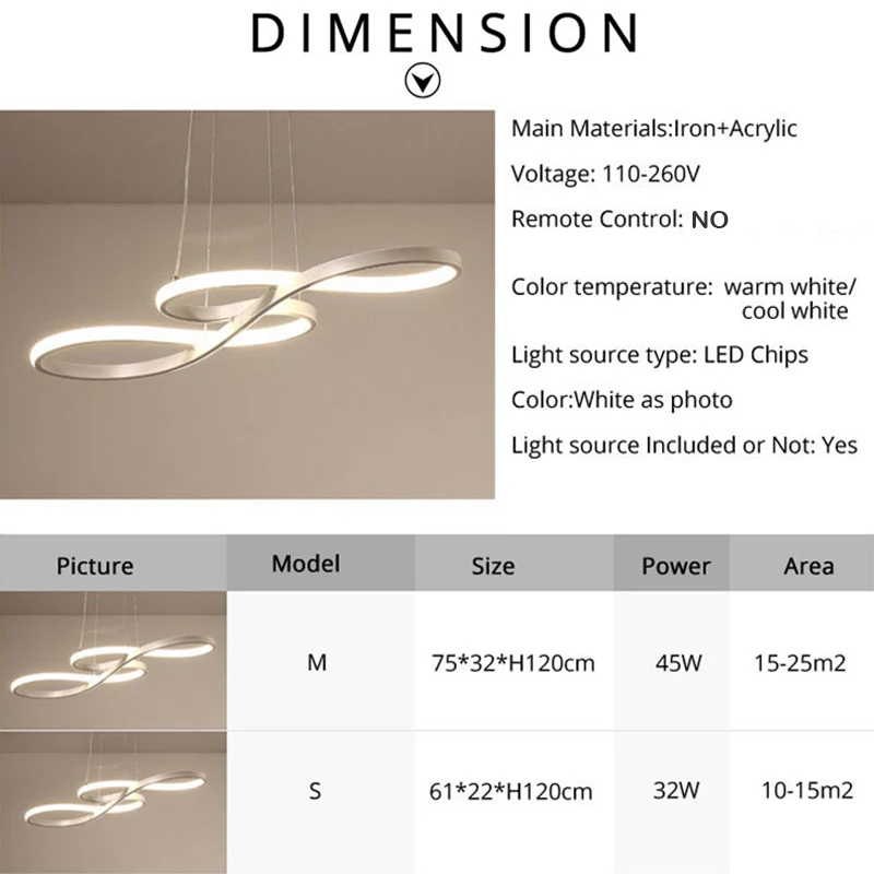 Люстры Потолочные светильники Современный светодиодный подвесной светильник в