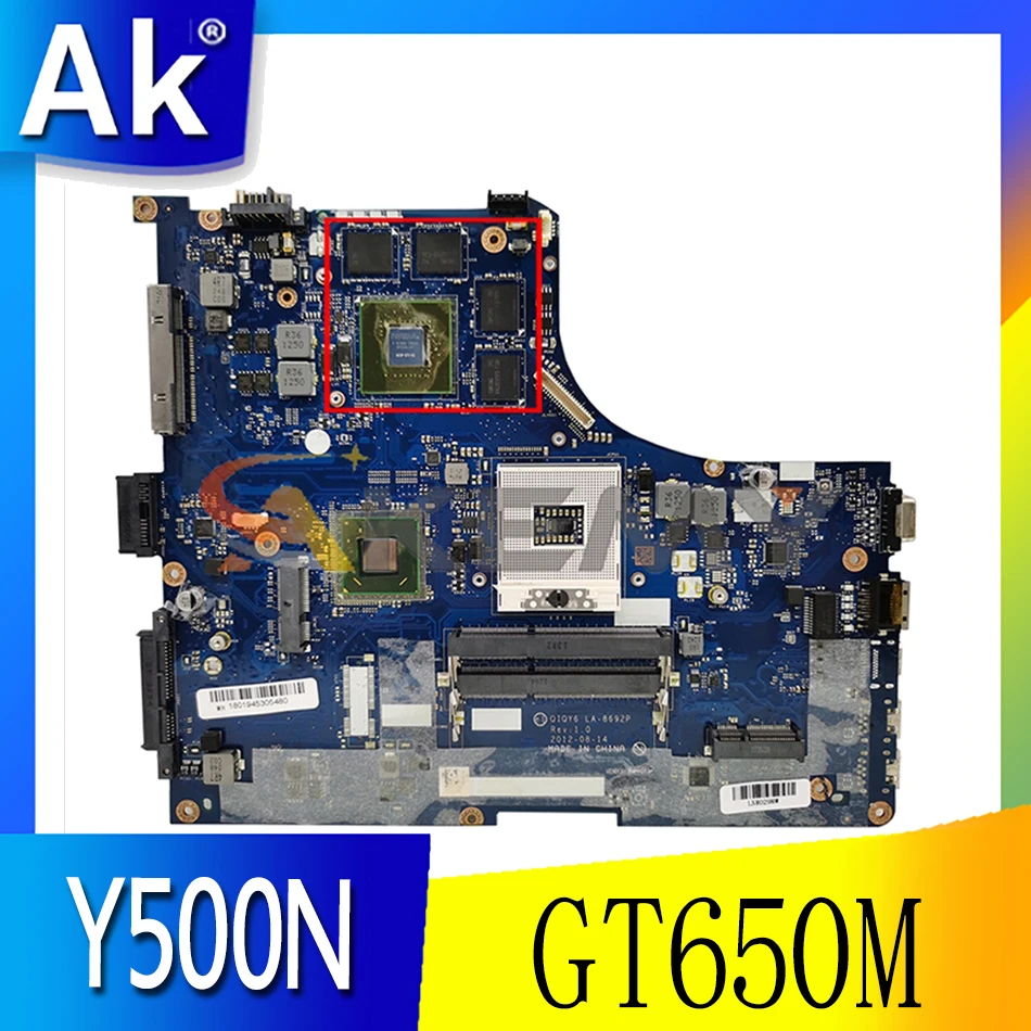 

Akemy For Lenovo Y500 Y500N Laptop Motherboard QIQY6 LA-8692P PGA989 HM77 DDR3 GPU GT650M 2GB 100% Test Work
