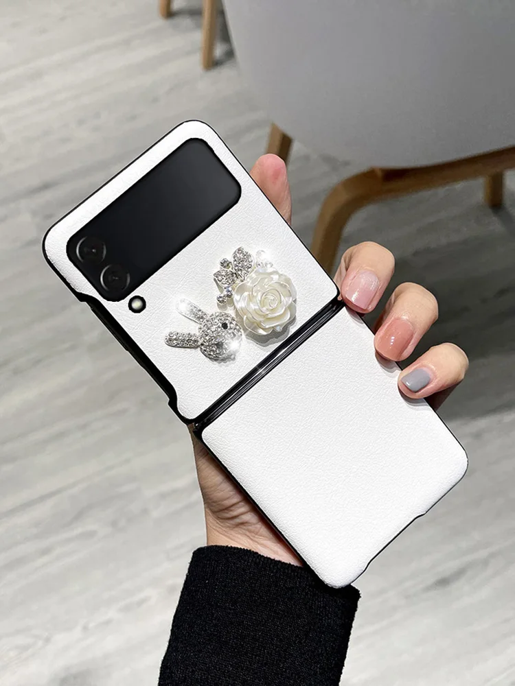 

For Samsung Galaxy Z flip 3 case for Galaxy Z flip3 5g case three dimensional rabbit diamond