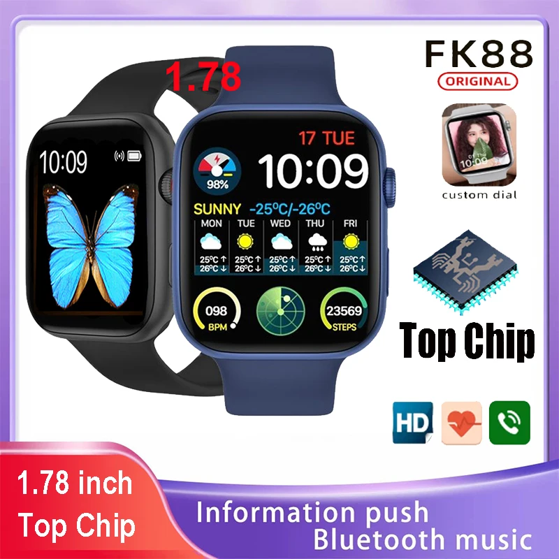 

Оригинальные Смарт-часы IWO FK88, 44 мм, Bluetooth, пульсометр, подходит для смартфонов PK HW22 FK78 FK99
