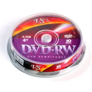 Диски VS DVD RW 4 7 GB 4x CB 10 шт.|Чистые диски| |