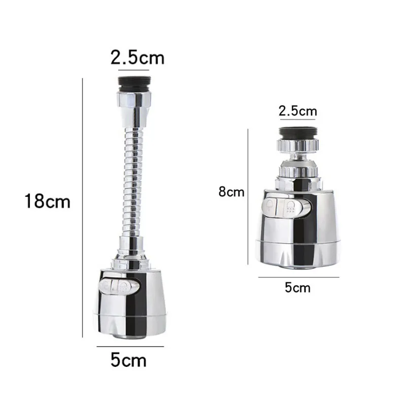 

360 Degree Swivel Faucet Taps Flexible Spayer Aerator Bubbler Diffuser Nozzle Kitchen Tap Filter Head Bathroom Sink Accessories