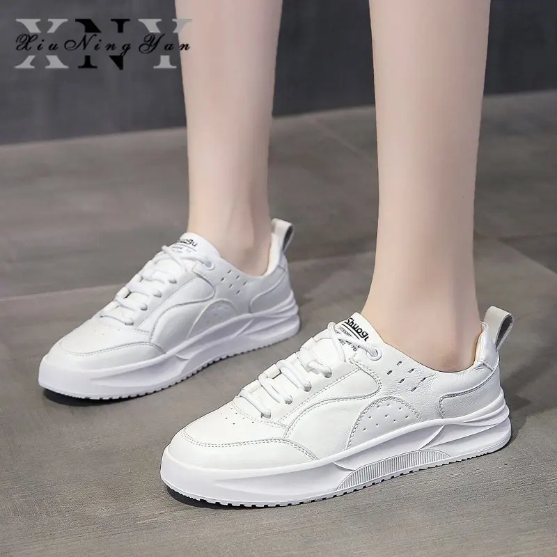 

Женская Повседневная обувь из натуральной кожи; Женская Вулканизированная обувь на плоской подошве; Модные кроссовки; Дизайнерская прогул...