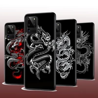 for samsung s22 s21 s20 fe ultra pro lite s10 5g s10e s9 s8 s7 plus creative design chinese dragon shockproof black phone case