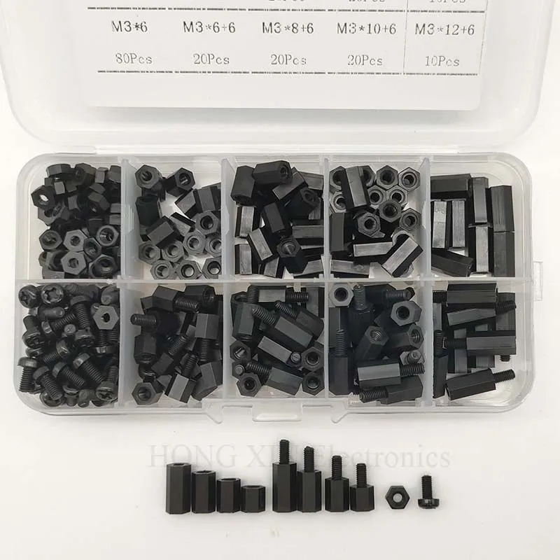 300 шт. набор нейлоновых белых шестигранных гаек M3|nut spacer|spacers screw nutspacer nut |