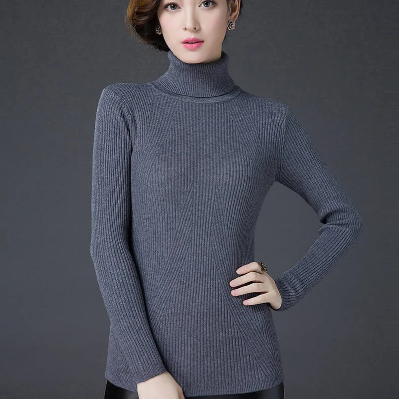 

Cashmere thick turtleneck sweater female autumn and winter long-sleeved large size warm sweater