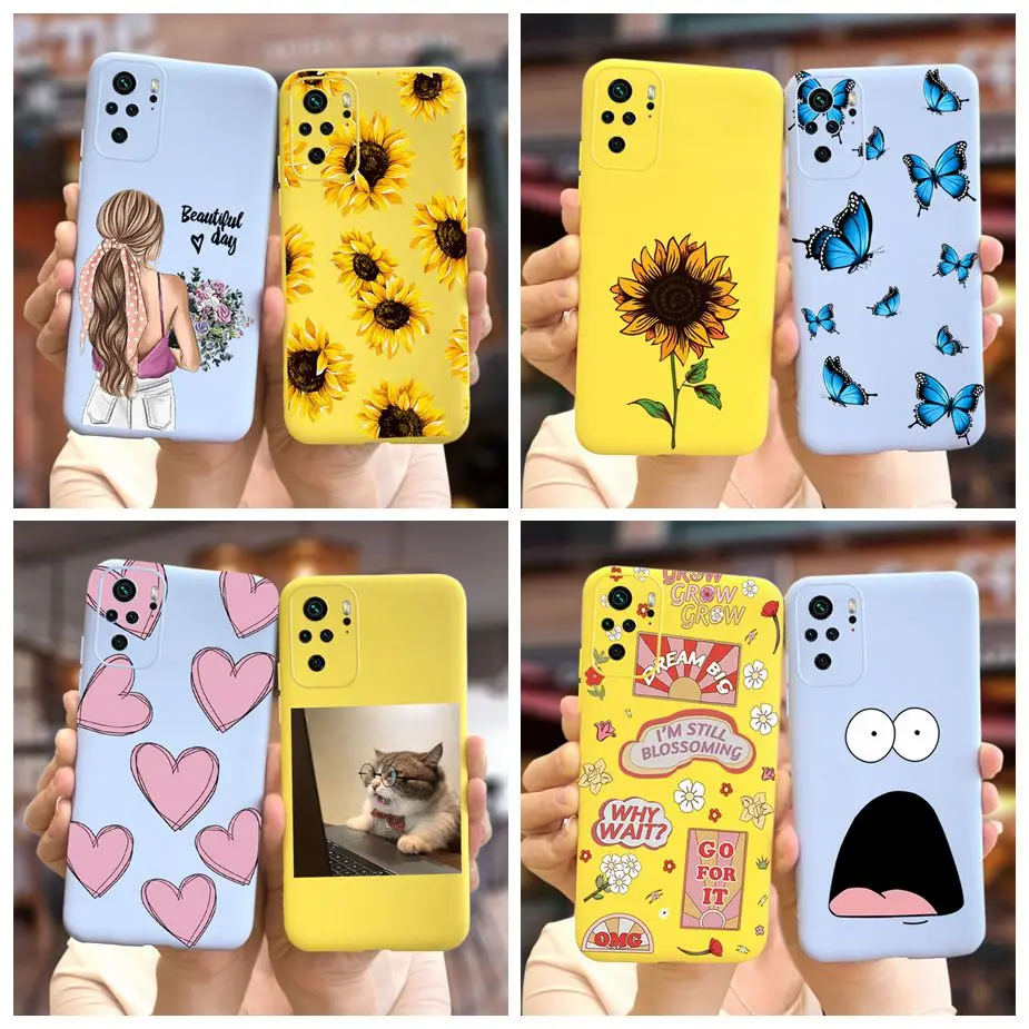 Милый чехол с подсолнухами для Xiaomi Redmi Note 10 Pro Note10 мягкая тонкая задняя крышка