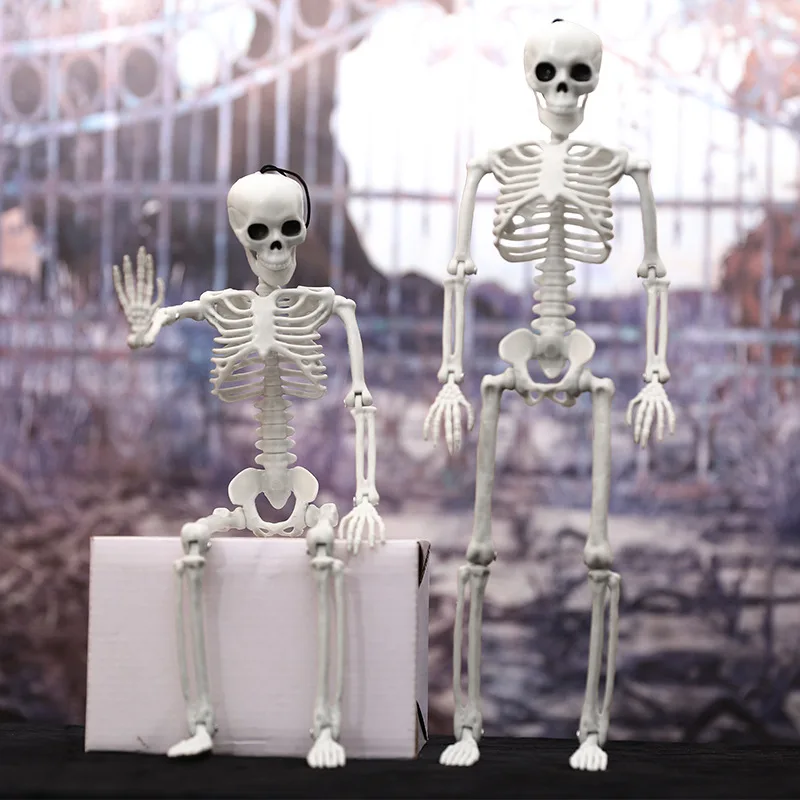 

2021 37cm Halloween Plastic Human Skeleton Anatomical Model Skeleton for Party Haunted House Decoration Props Toys Xmas Decor