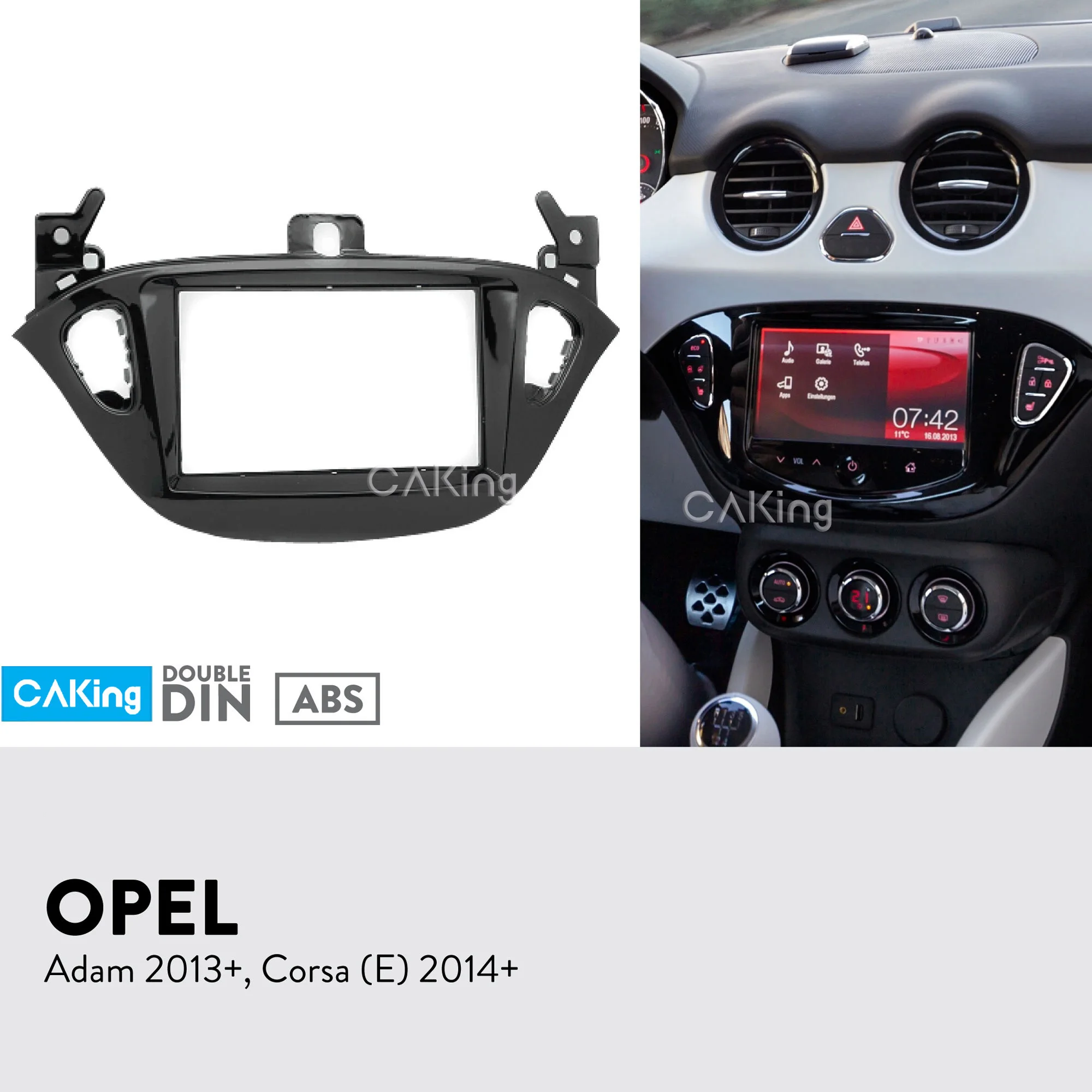 Двойная Din Автомобильная фасция Радио панель для OPEL Adam 2013 + Corsa (E) 2014 набор