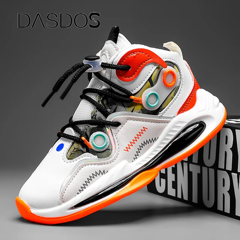 

2021 Autumn Kids Basketball Shoes For Boys Sneakers Non-slip Footwear Children Sports Outdoor Jogging Students Ball Shoes
