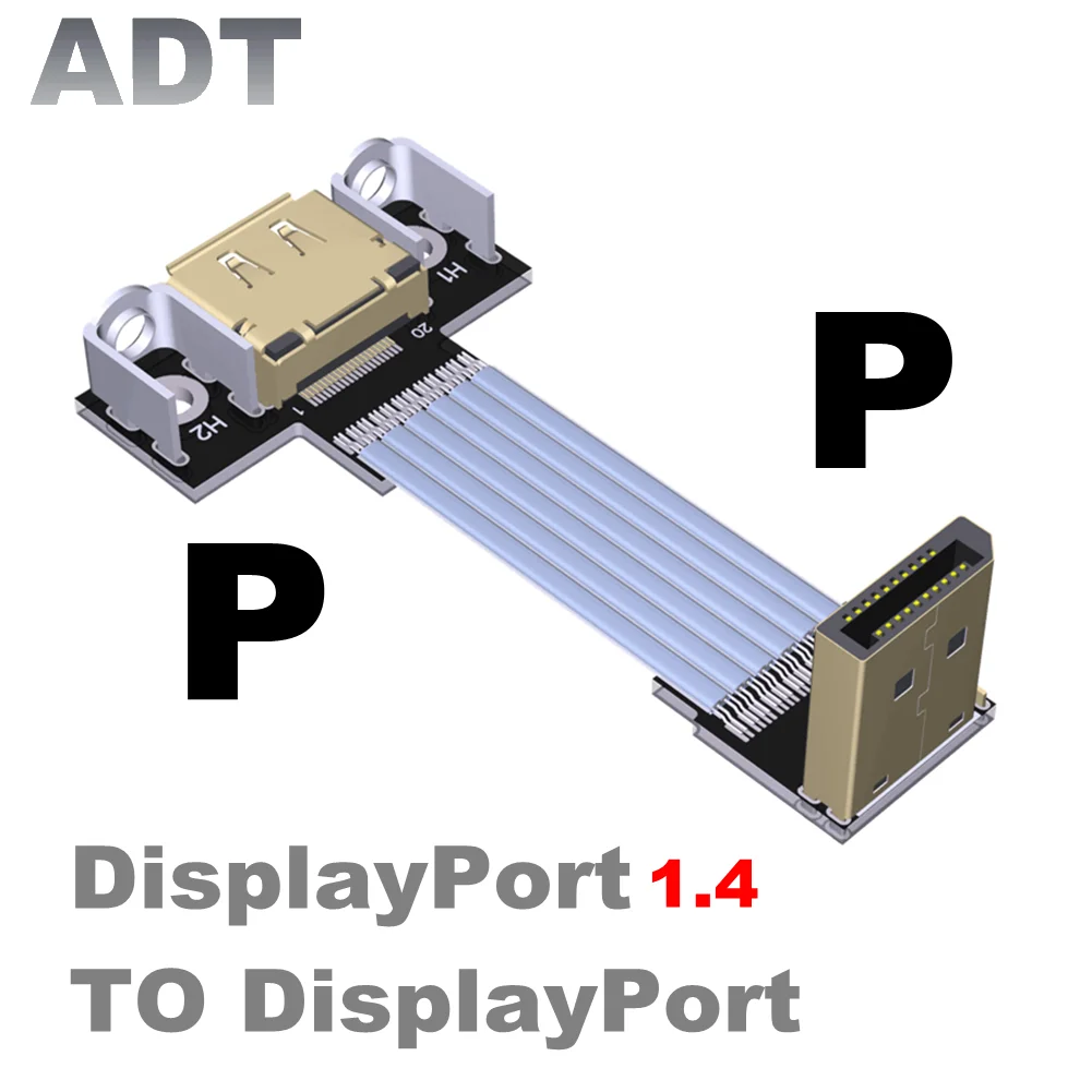 DisplayPort ленточный Удлинительный кабель штекер-гнездо плоский металлический экран
