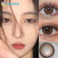 MOONZI collagen brown Soft Eye Contact Lenses for eyes High Quality Big Natural Colored Small Beauty Pupil Degrees Myopia Prescr