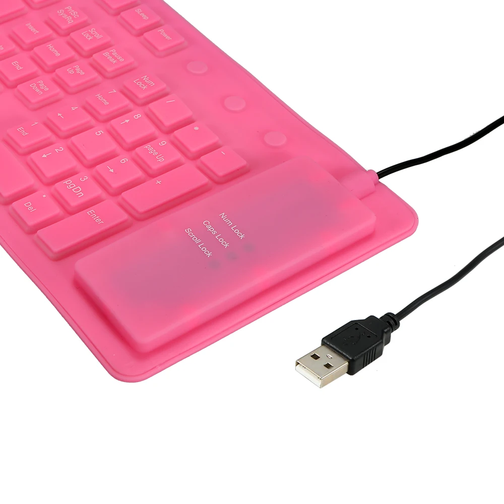 Силиконовая Гибкая Складная Водонепроницаемая USB-клавиатура с 108 клавишами |