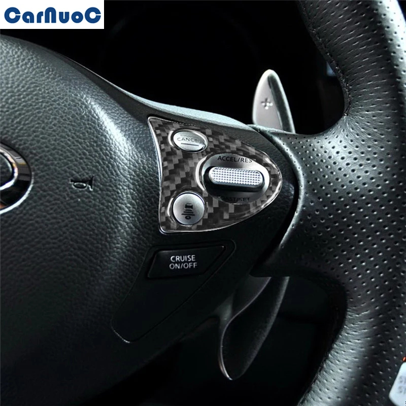 

For Infiniti FX 2009-2013 QX70 2014-2017 Car Steering Wheel Buttons Panel Trim Decal Carbon Fiber Sticker Styling Accessories