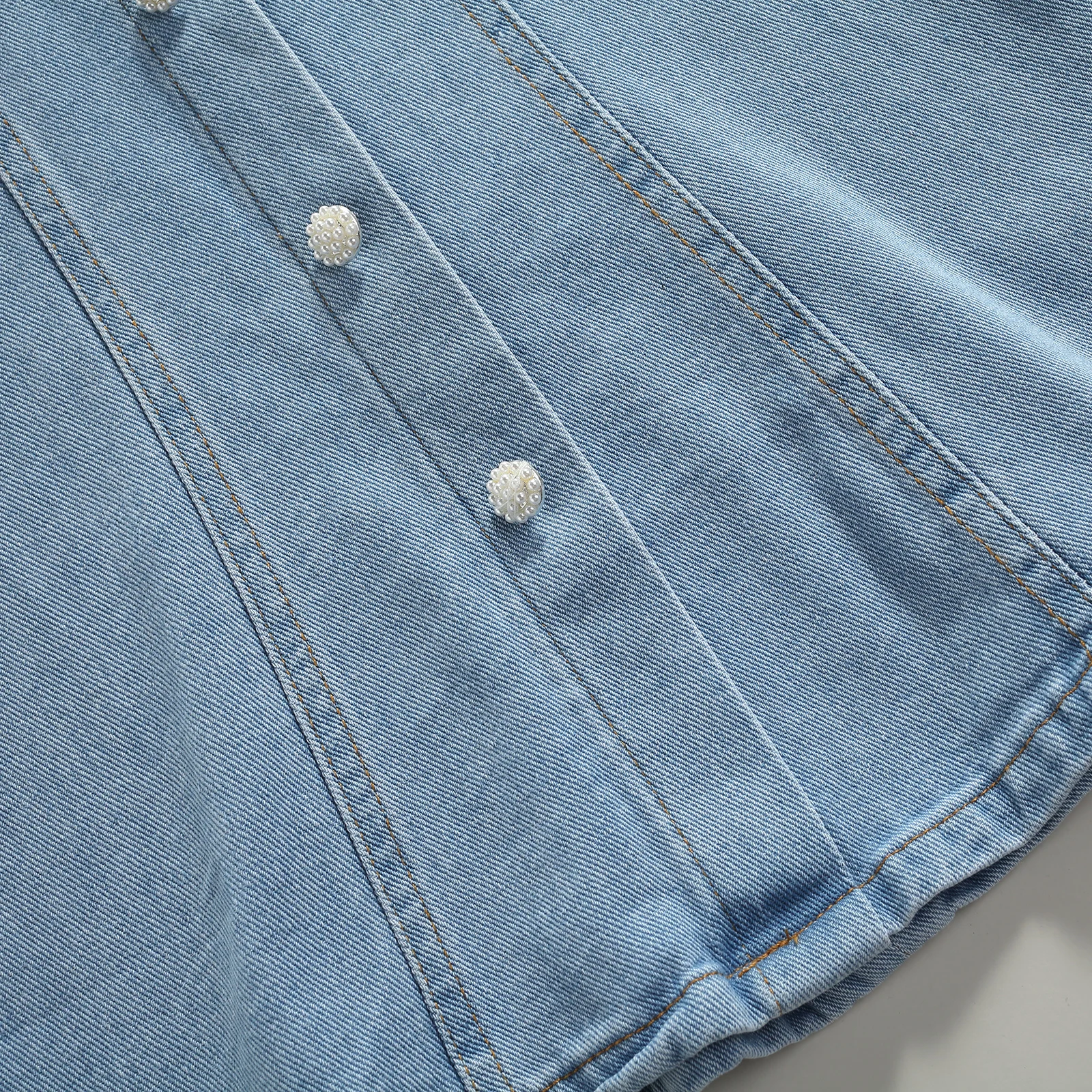 Повседневное джинсовое платье с коротким рукавом для маленьких девочек модное