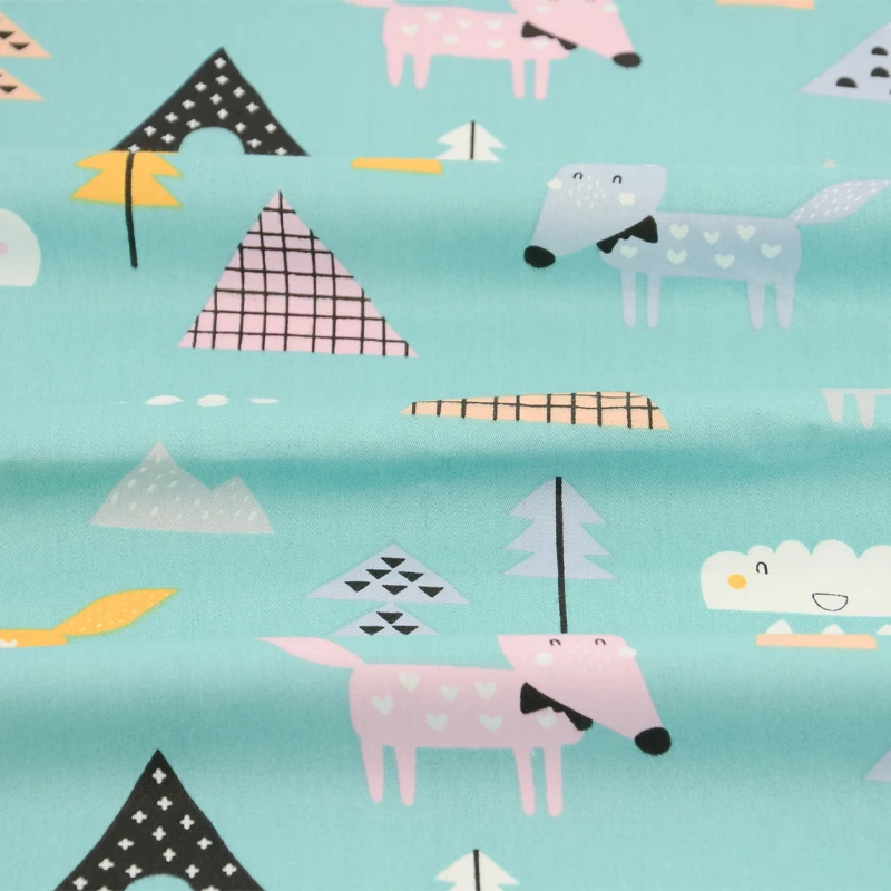 Quilting Patchwork Sewing Textile Bedding Cloth Printed Blue and Green Dandelion Designs 100% Cotton Fabric Tecido Decoration CM|fabrics miami|fabric