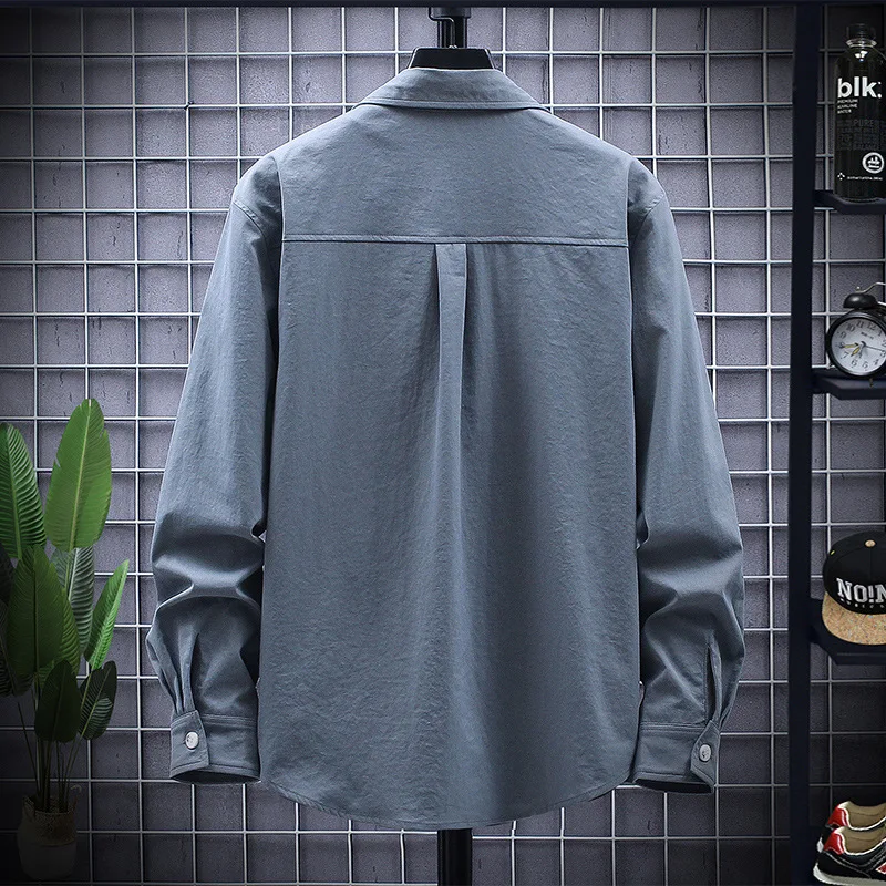 

Shirt men's new Korean tooling handsome long sleeve Japanese men's shirt loose casual coat fashionable autumn dress