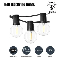 outdoor string lights g40 globe patio lights led string light connectable hanging lights for backyard porch balcony party decor