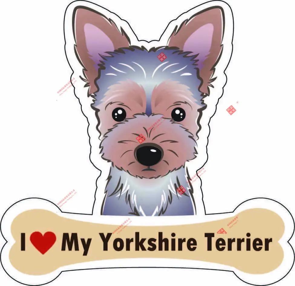 

Funny Racing Helmet Dog Bone Magnet I Love My Yorkshire Terrier Car Sign Puppy USA