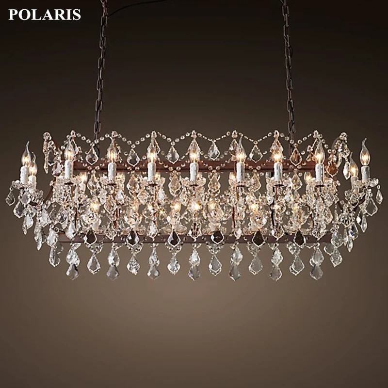 Винтажный Хрустальный люстра светильник рустикальная свеча подвесной для дома и