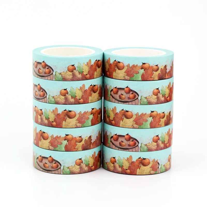 

NEW 10pcs/Lot Decorative Persimmon Leaves Washi Tapes DIY Scrapbooking Planner Adhesive Masking Tape Cute Stationery