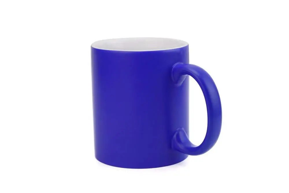 Matte Blank Blue Класс простой, матовый черный для поделок, керамические термочувствительные Изменение Цвета Волшебные фото сублимации кружка - Цвет: Matte Blank Blue