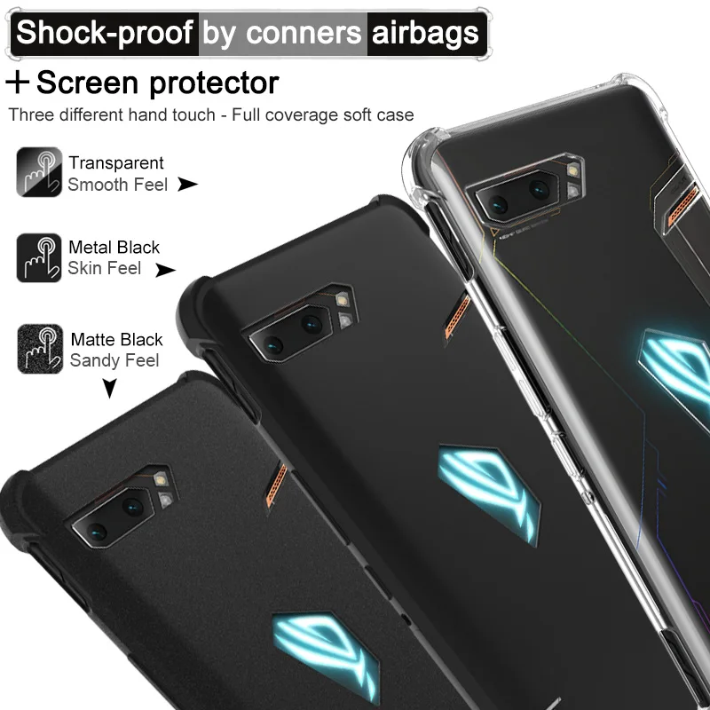 Imak \ Матовый ТПУ Мягкий силиконовый чехол для Asus ROG Phone 2 ZS660KL чехол матовый черный Противоударная подушка безопасности задняя крышка ROG Phone2